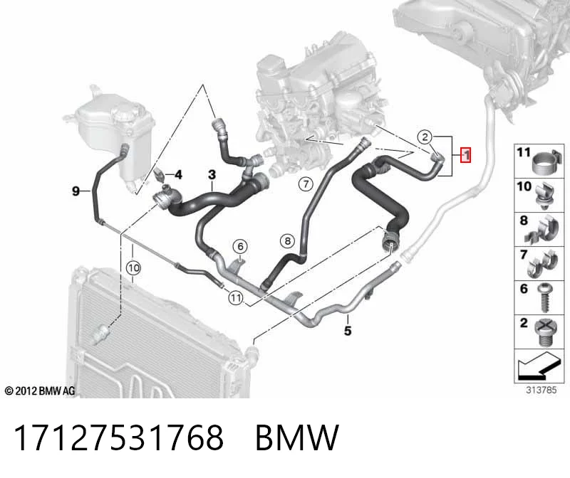 17127531768 BMW Патрубок системи охолодження