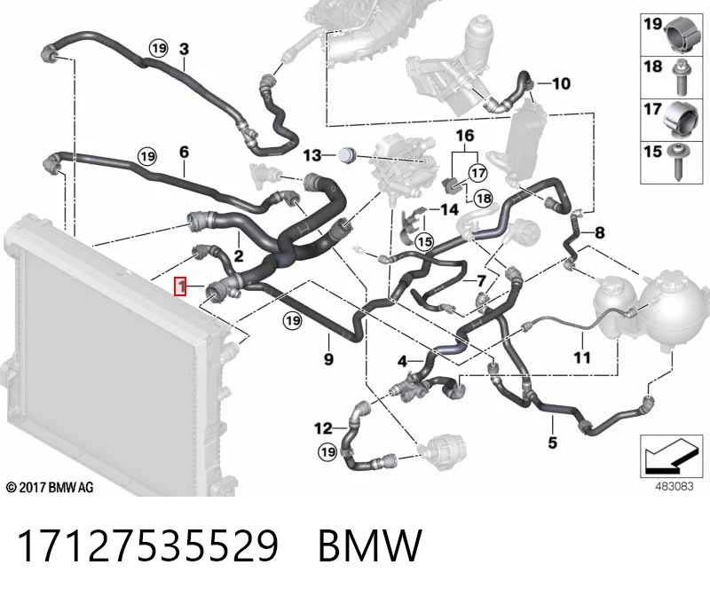 17127535529 BMW Патрубок системи охолодження