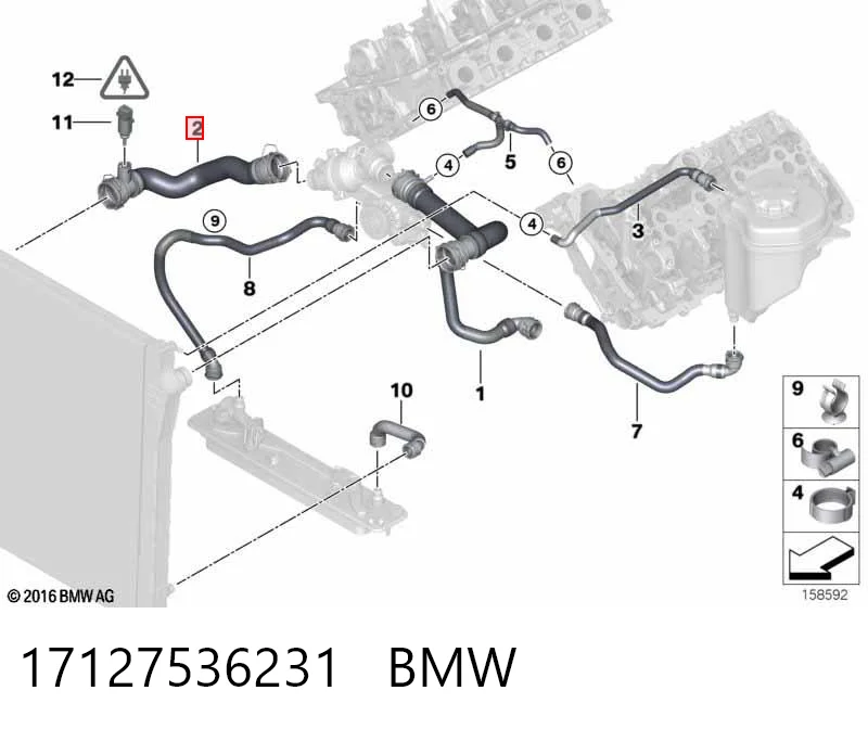 Шланг/патрубок радіатора охолодження, верхній 52349 Gates