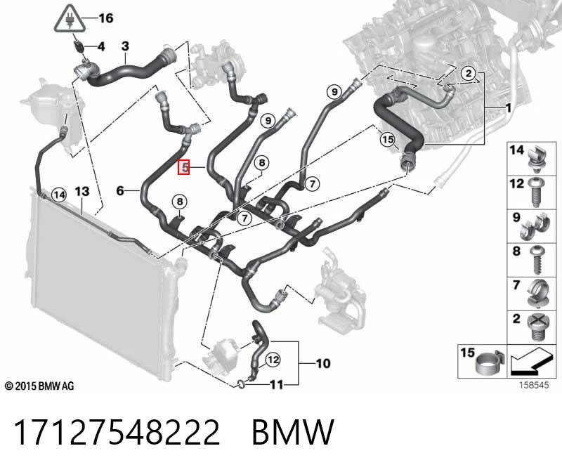 17127548222 BMW Шланг розширювального бачка, нижній