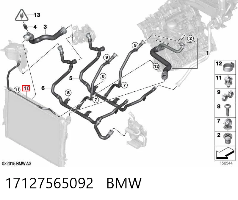 17127565092 BMW Шланг розширювального бачка, верхній