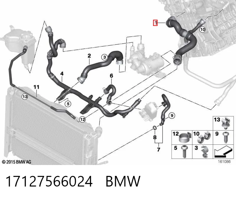 17127566024 BMW Патрубок системи охолодження