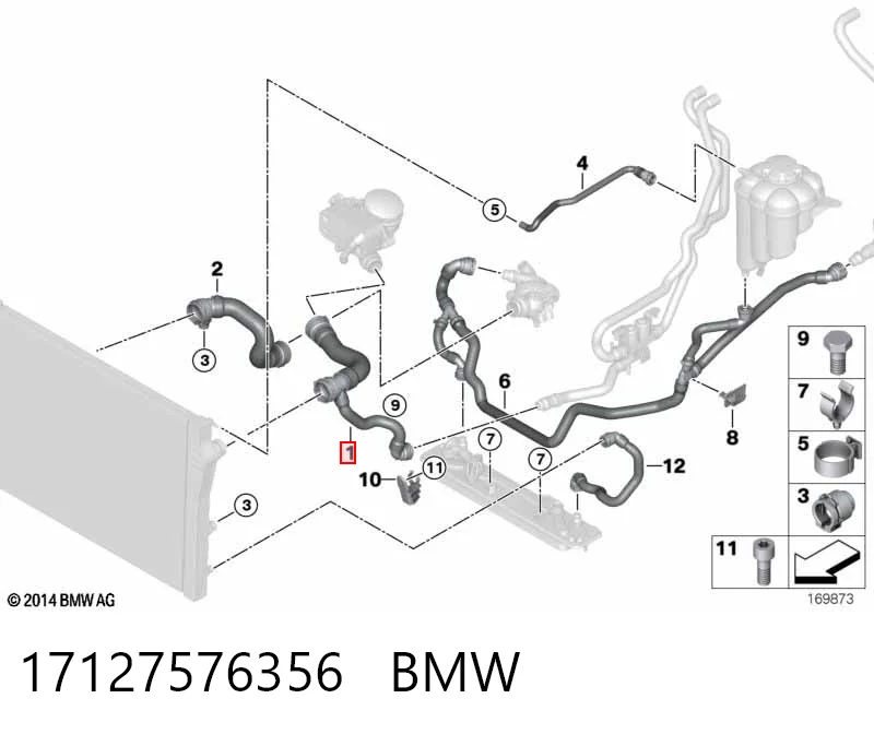 17127576356 BMW Патрубок системи охолодження
