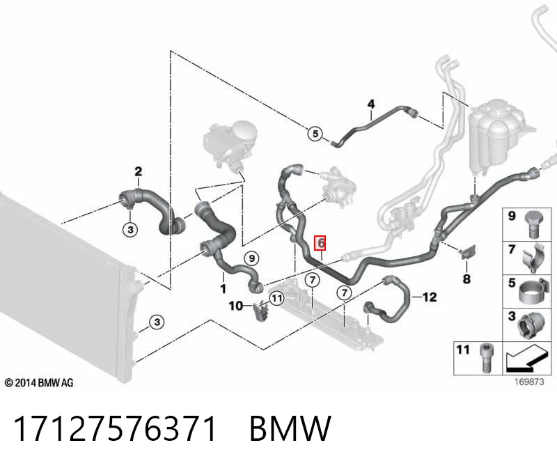 Шланг/патрубок системи охолодження BMW X6 позашляховик (E71) (2008 - 2014) ціна, від 31.67 USD