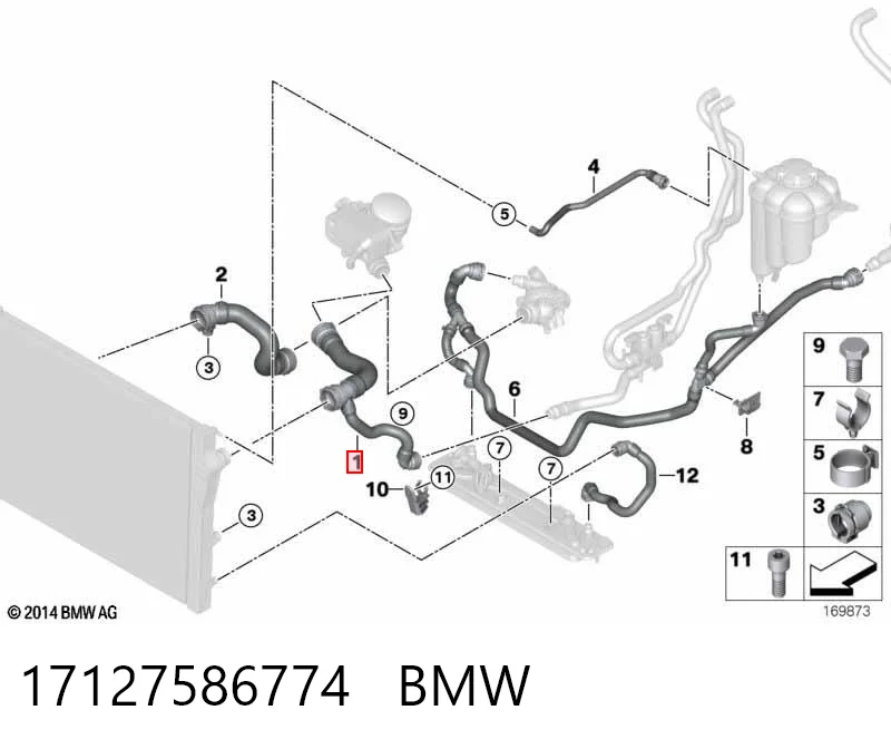 17127586774 BMW Патрубок системи охолодження