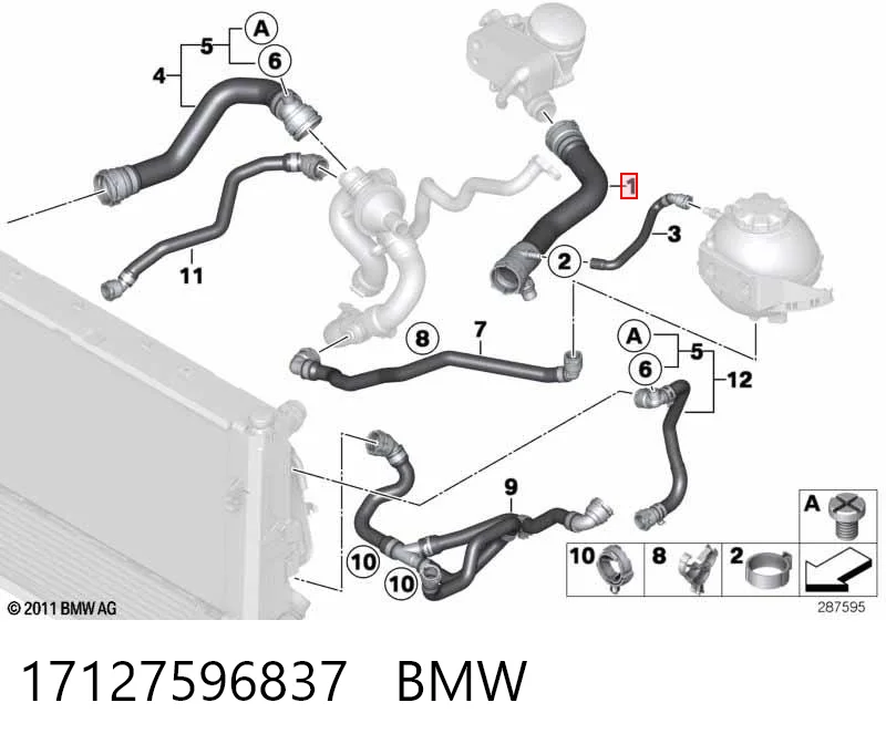 17127596837 BMW Патрубок системи охолодження
