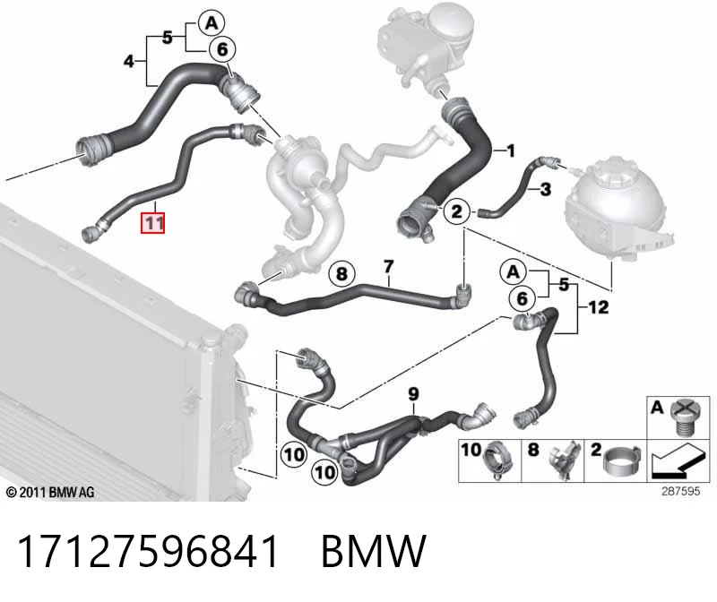 17127596841 BMW Шланг (патрубок) термостата