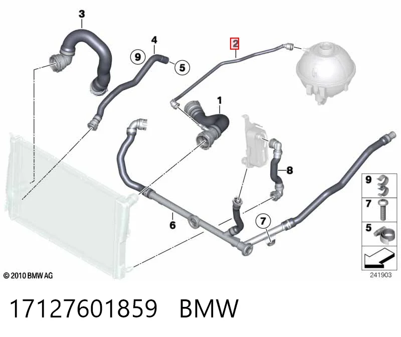 17127601859 BMW Шланг розширювального бачка, верхній