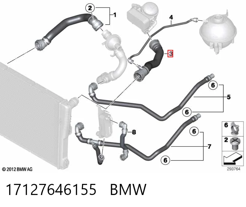 17127646155 BMW Шланги системи охолодження