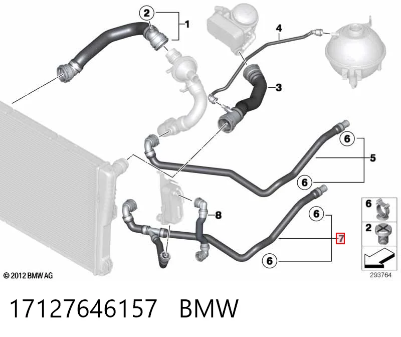 17127646157 BMW Патрубок системи охолодження