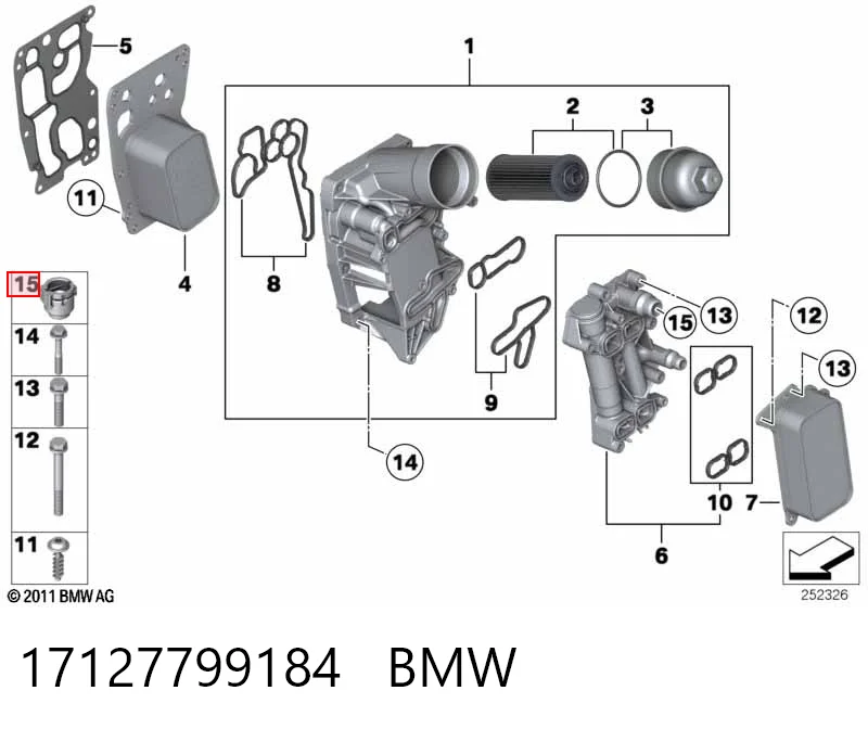 17127799184 BMW Пробка корпусу масляного фільтра