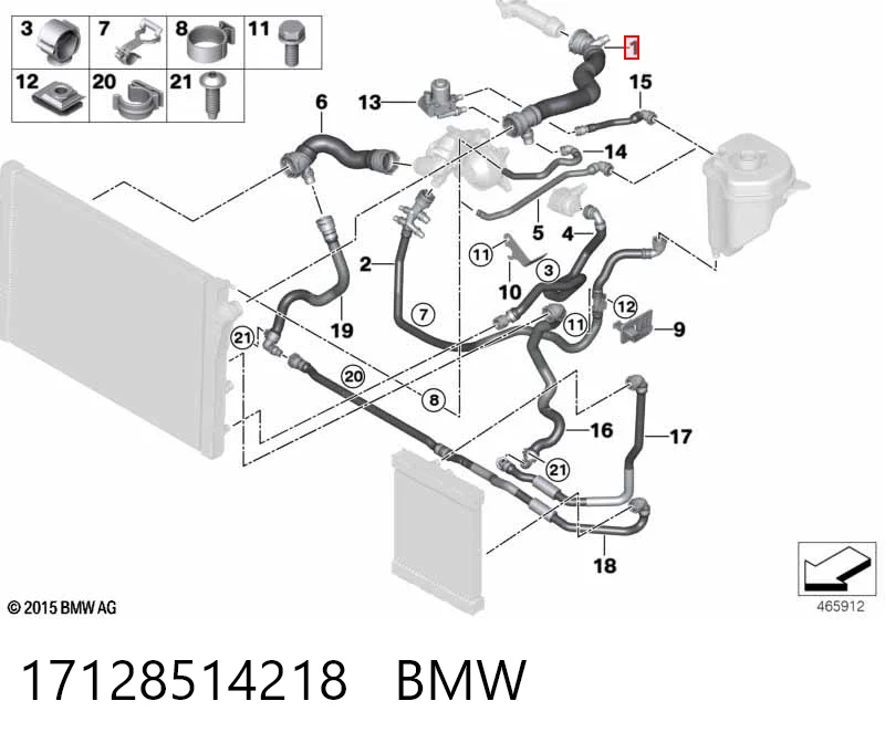 17128514218 BMW Патрубок системи охолодження