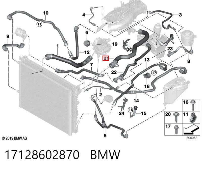 17128602870 BMW Патрубок системи охолодження