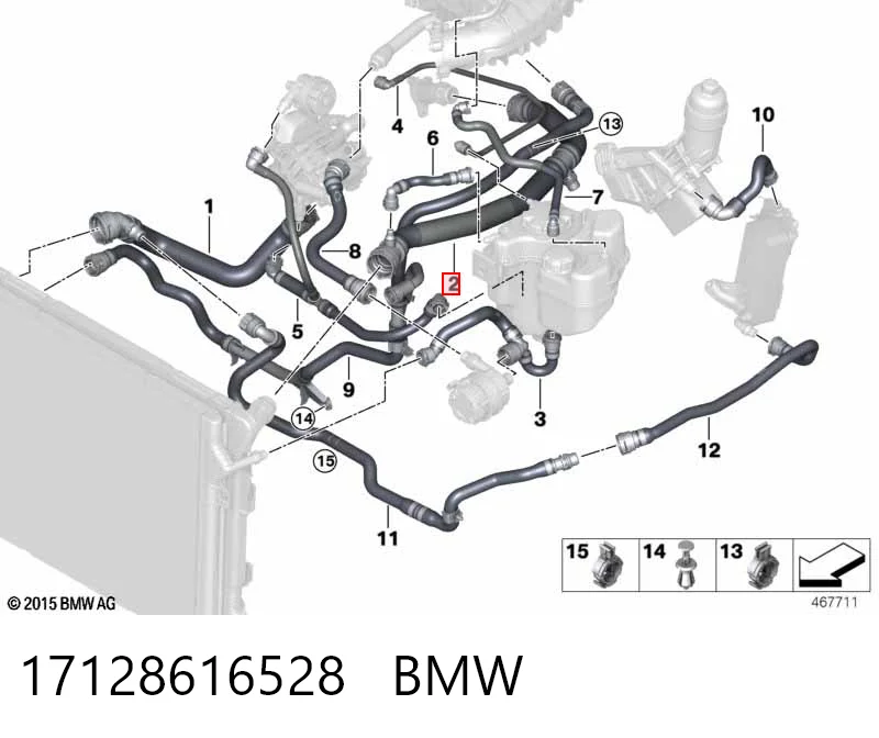 17128616528 BMW Патрубок системи охолодження