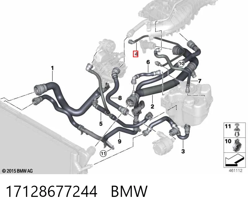 17128677244 BMW Шланг термостата