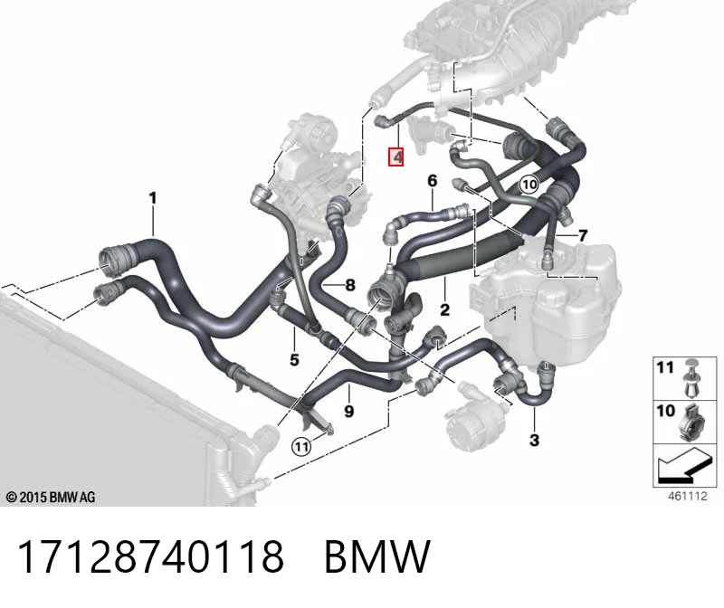17128740118 BMW Шланг термостата