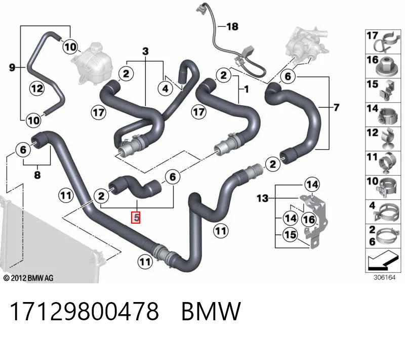 17129800478 BMW Шланги системи охолодження