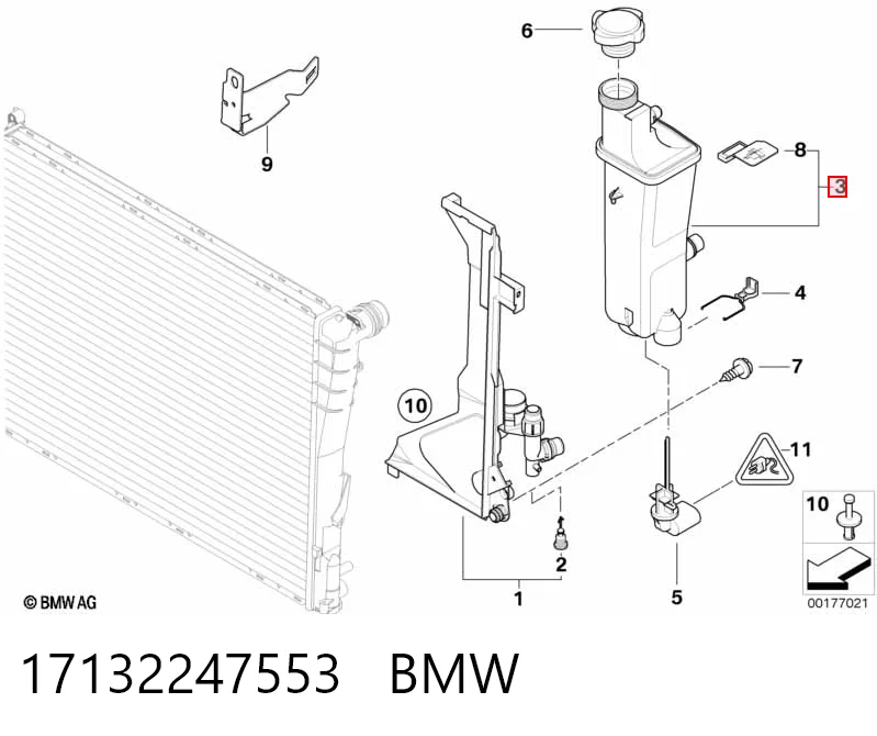 17132247553 BMW Бачок радіатора