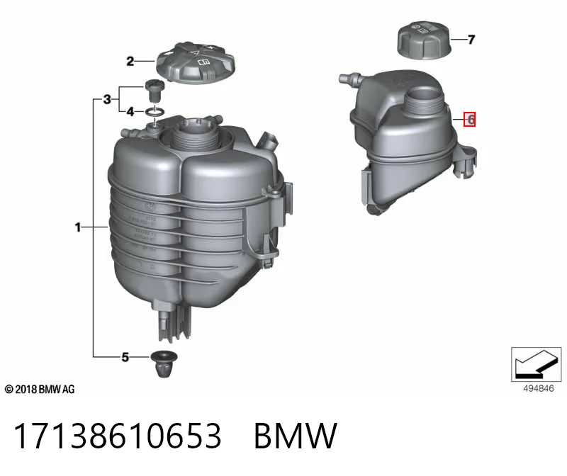 17138610653 BMW Розширювальний бачок охолодження