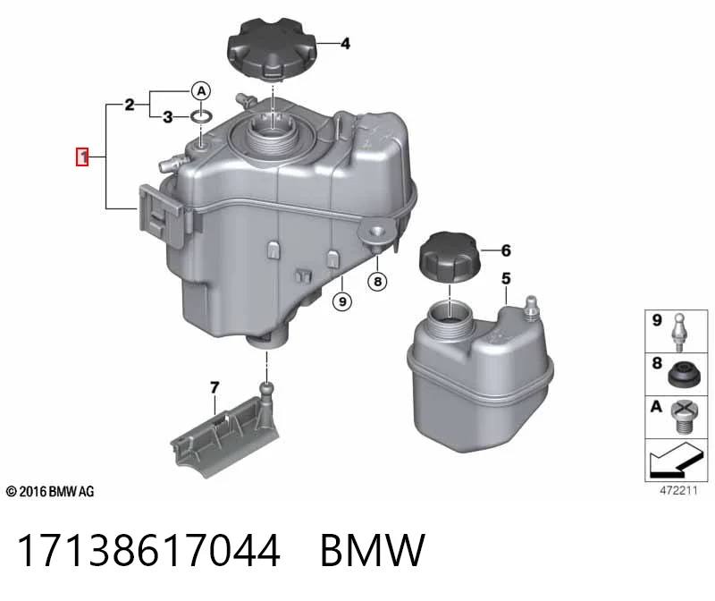 17138617044 BMW Розширювальний бачок охолодження