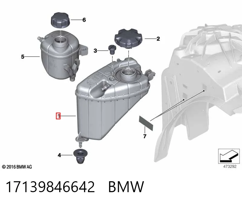 17139846642 BMW Розширювальний бачок охолодження