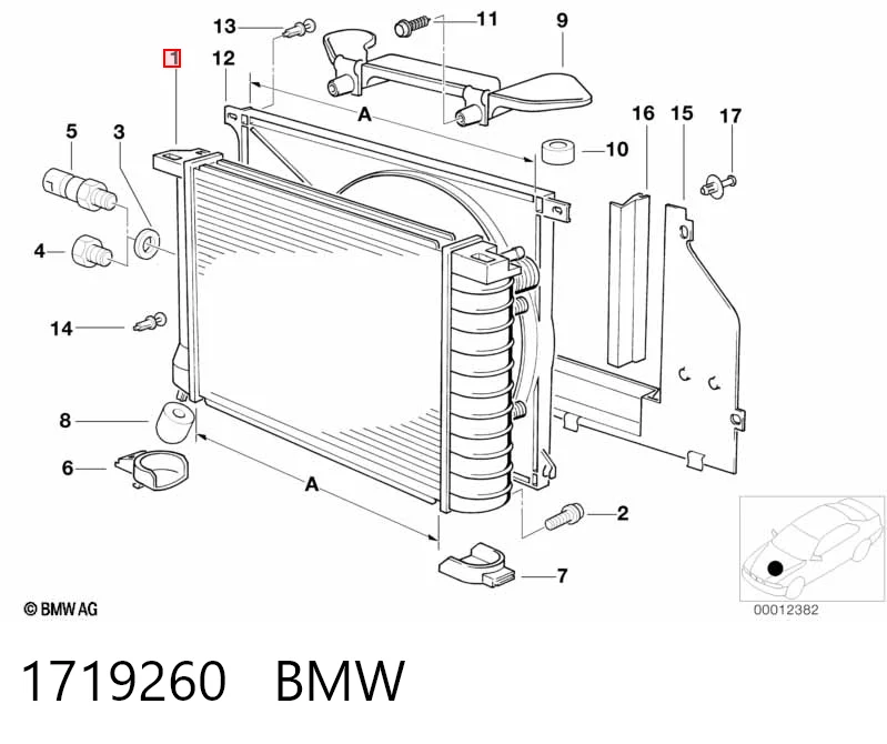 1719260 BMW Радіатор охолодження двигуна