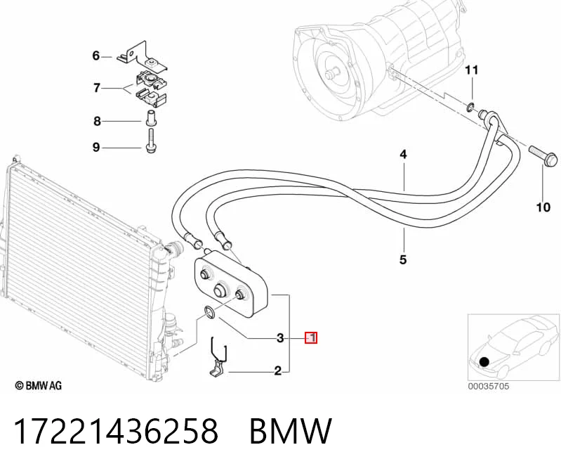 17221436258 BMW Радіатор охолодження, АКПП