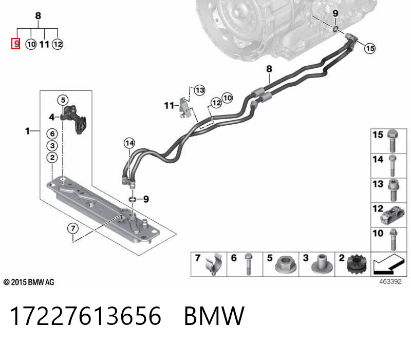 17227613656 BMW Ущільнююче кільце трубок системи змащення
