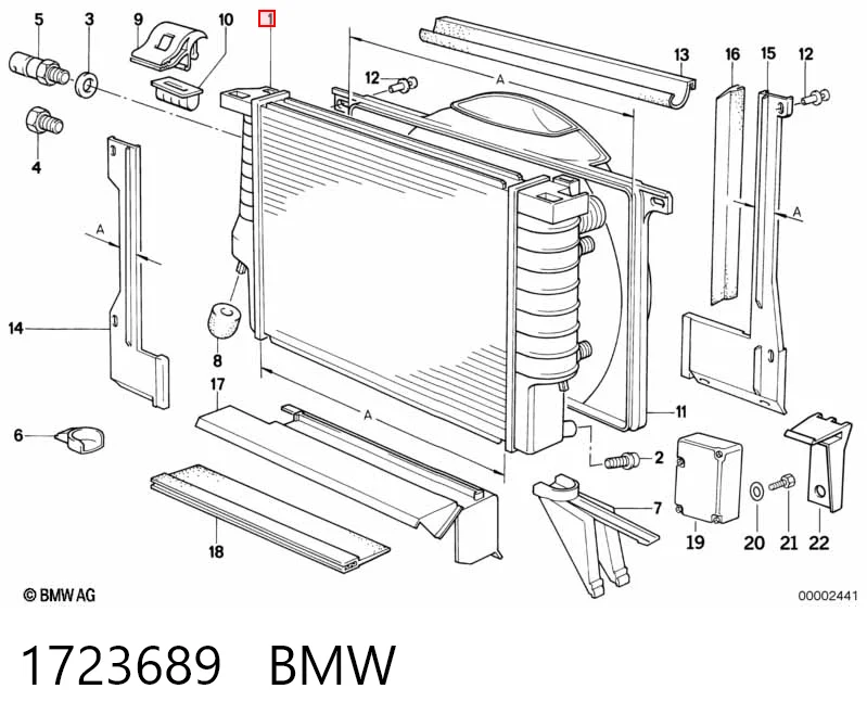 1723689 BMW Радіатор охолодження двигуна