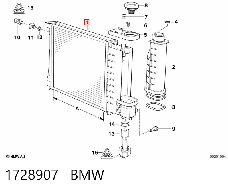 1728907 BMW Радіатор охолодження двигуна