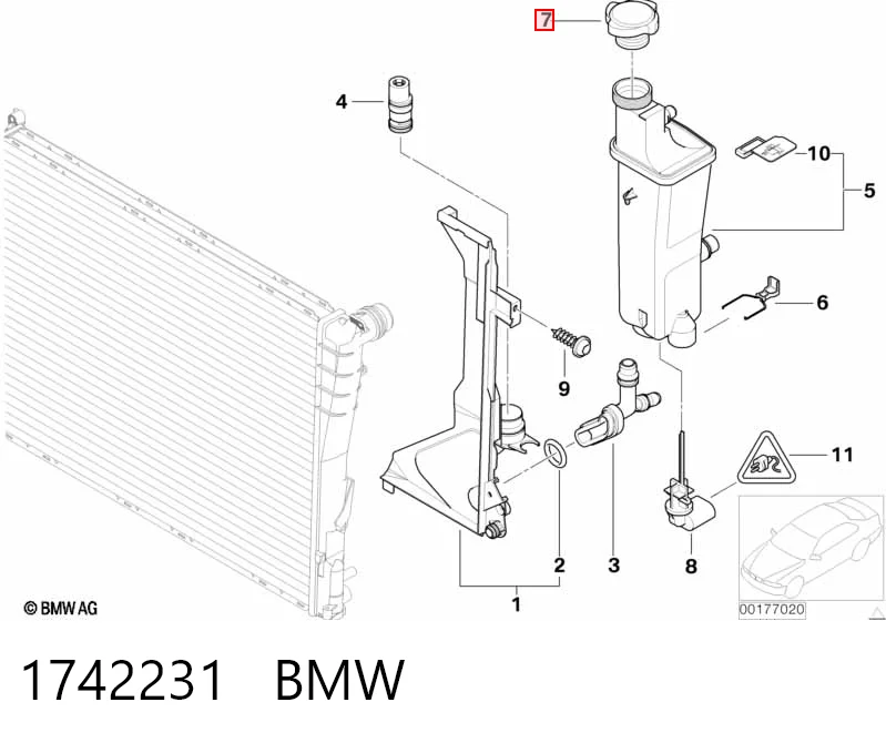 1742231 BMW Кришка / пробка радіатора