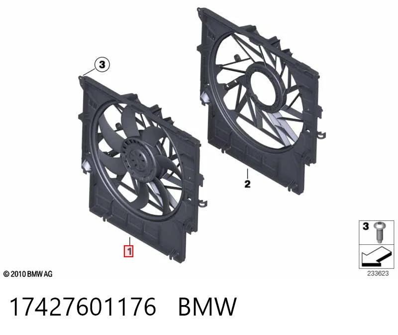20X123W1 Polcar Дифузор радіатора охолодження, в зборі з мотором і крильчаткою