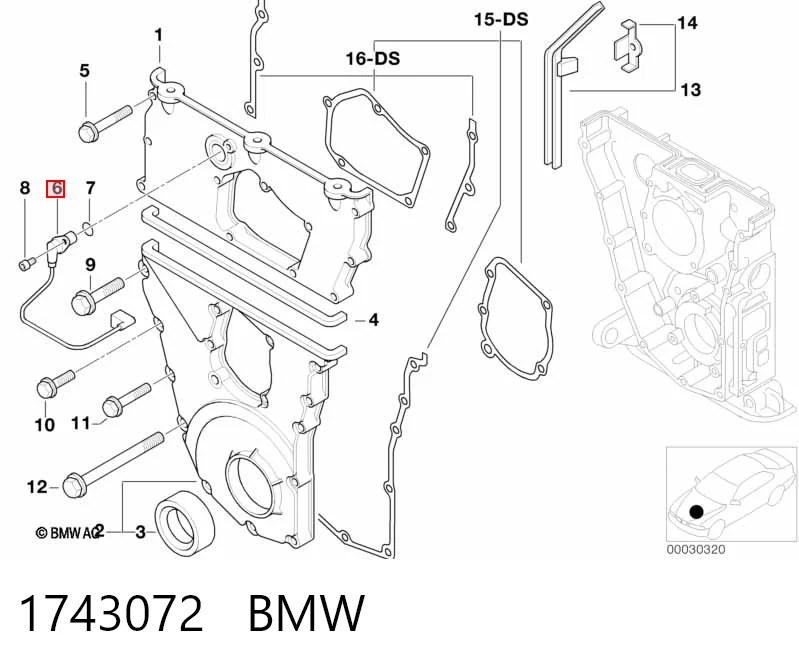 1743072 BMW Датчик розподільного вала