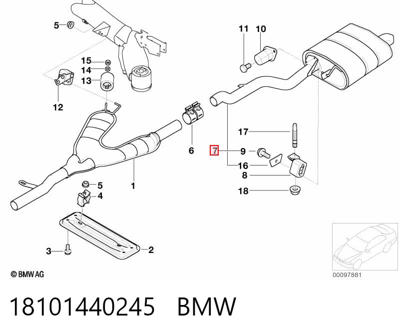Вихлопна труба BMW 5 седан (E39) (1995 - 2003) ціна, від 66.94 USD
