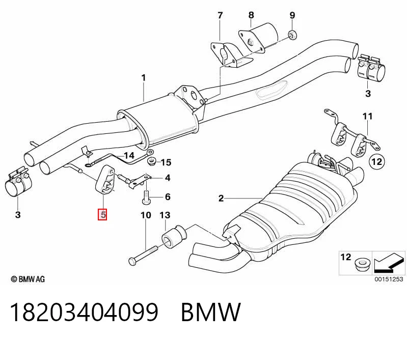 18203404099 BMW Кронштейн кріплення глушника