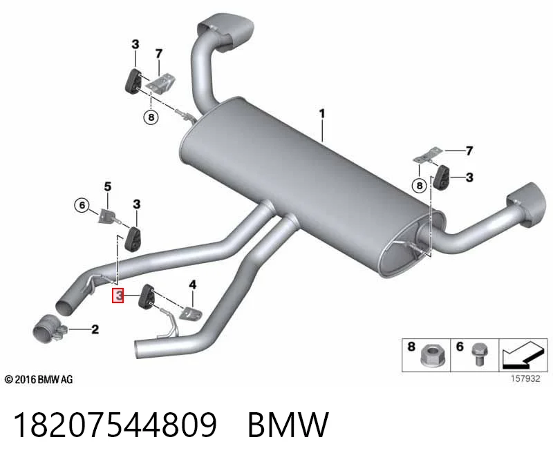 18207544809 BMW Кронштейн кріплення глушника