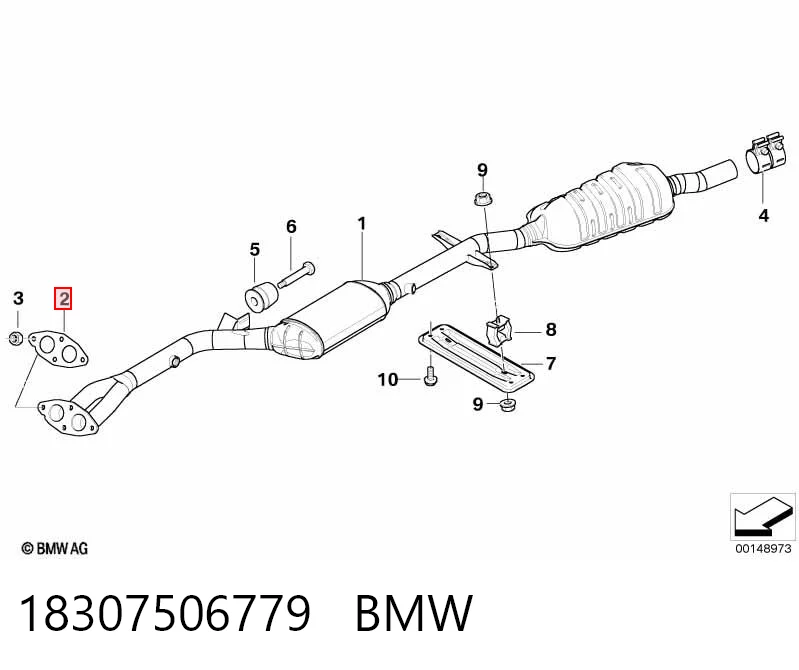 Прокладка прийомної труби глушника BMW X3 позашляховик (E83) (2004 - 2010) ціна, від 6.62 USD