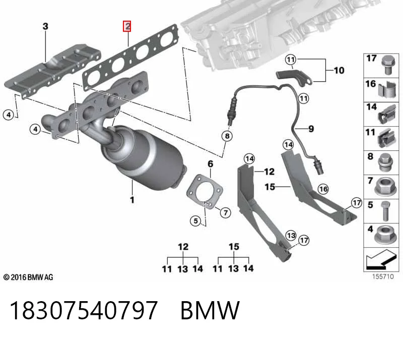  Прокладка колектора BMW 1 