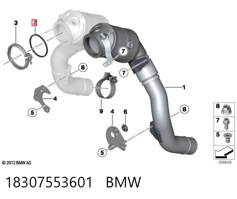 18307553601 BMW Кільце приймальні труби глушника ущільнювача