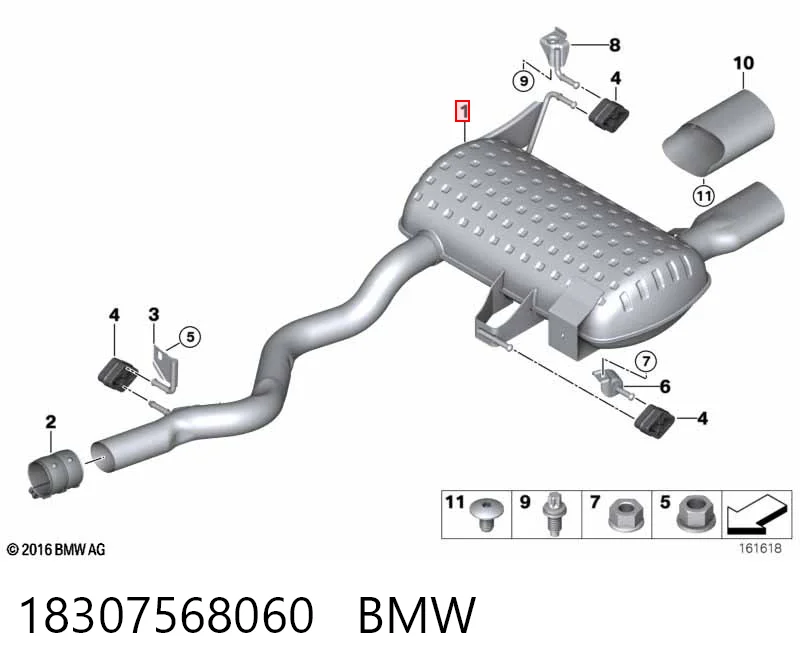 Глушник, задня частина BMW 3 E92