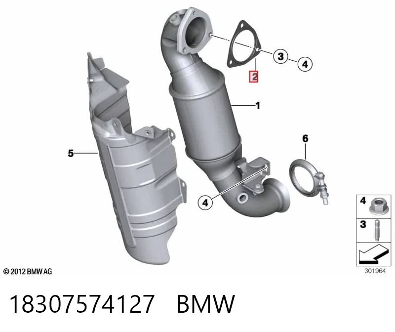 Прокладка прийомної труби глушника Peugeot 207 SW універсал (WK) (2007 - 2013) ціна, від 7.25 USD