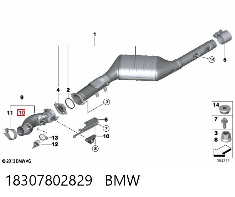 З'єднувальні елементи передні, система випуску BMW 7802829 ціна, від 13.29 USD