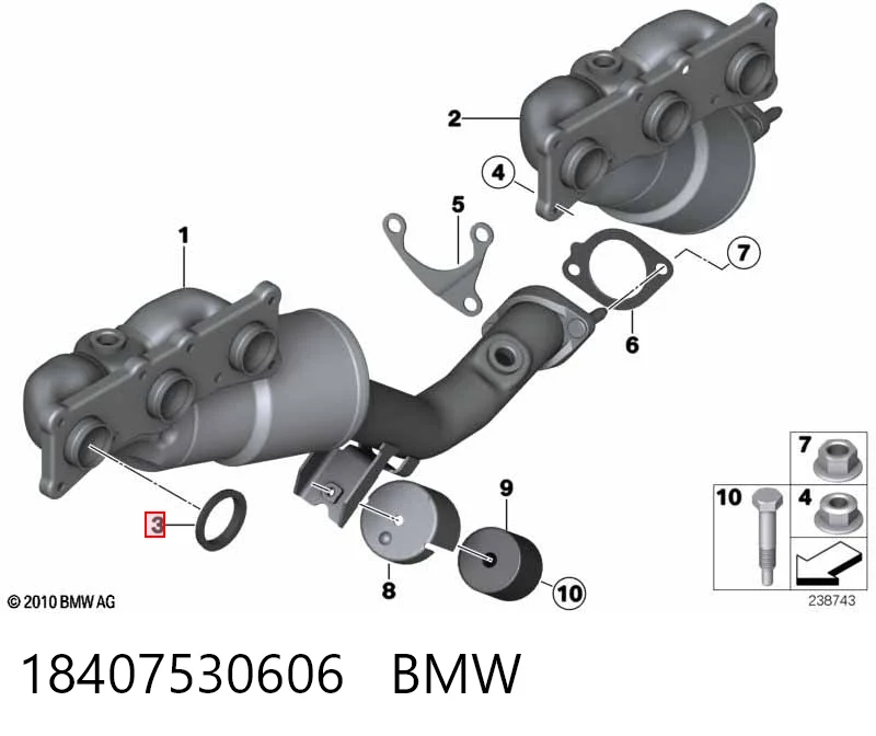 18407530606 BMW Прокладка випускного колектора