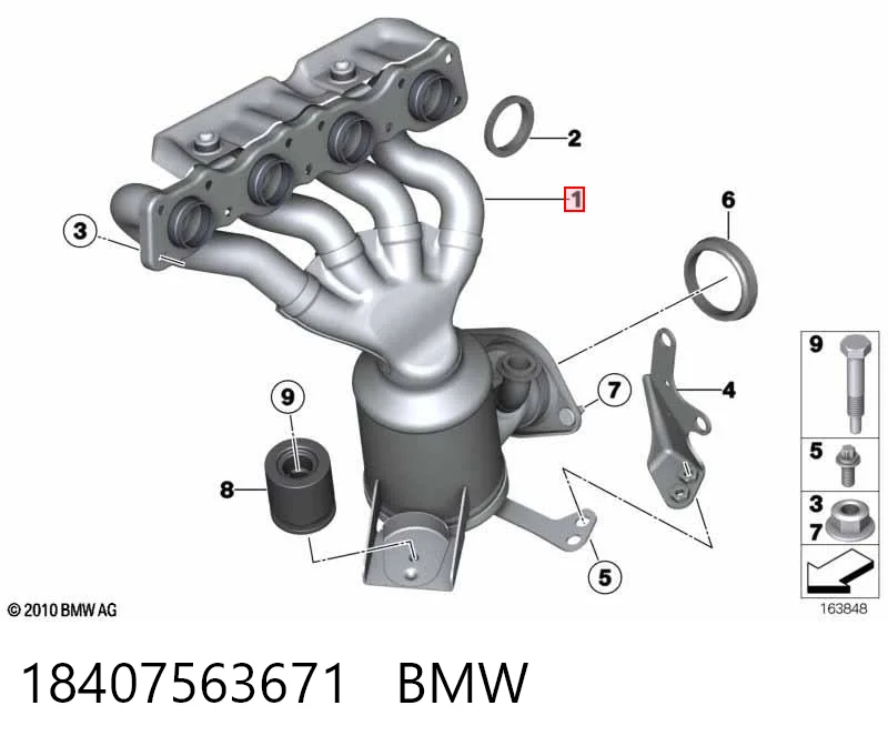 Газопроводи (колектор випускний) BMW 3 седан (E90) (2004 - 2013) ціна, від 291.41 USD