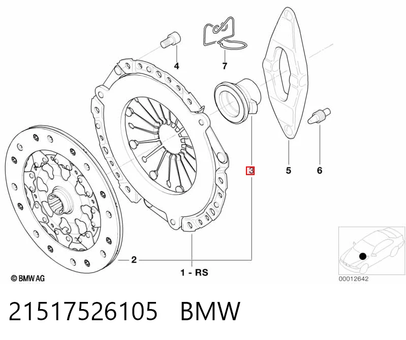 Вижимний підшипник BMW X3 позашляховик (E83) (2004 - 2010) ціна, від 50.24 USD