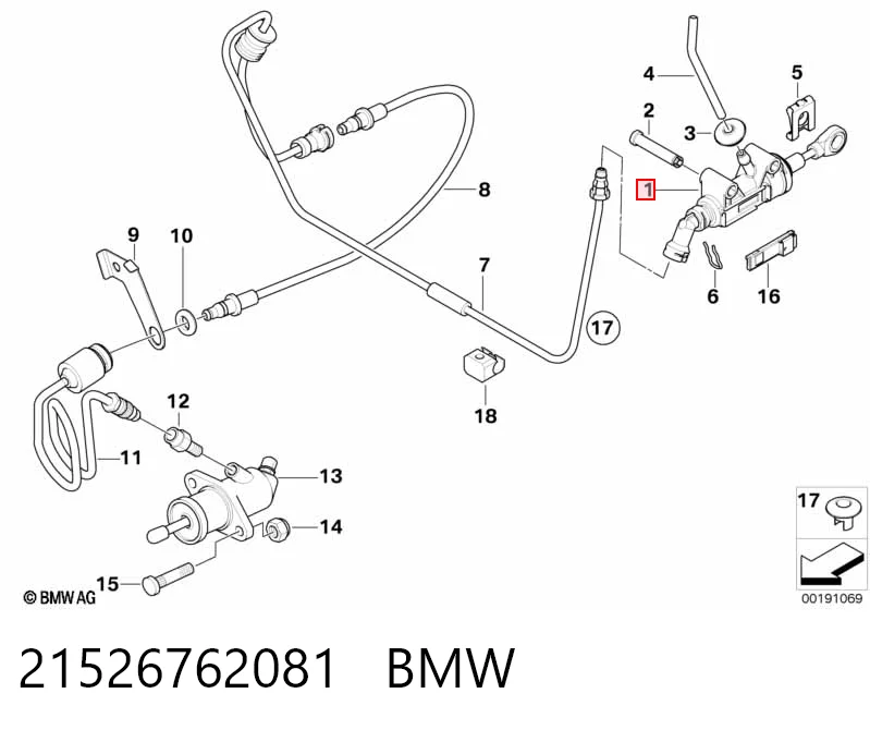 21526762081 BMW Циліндр зчеплення, головний