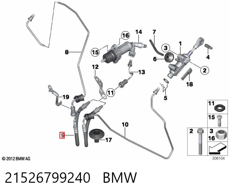 Шланг зчеплення BMW 3 седан (E90) (2004 - 2013) ціна, від 12.67 USD