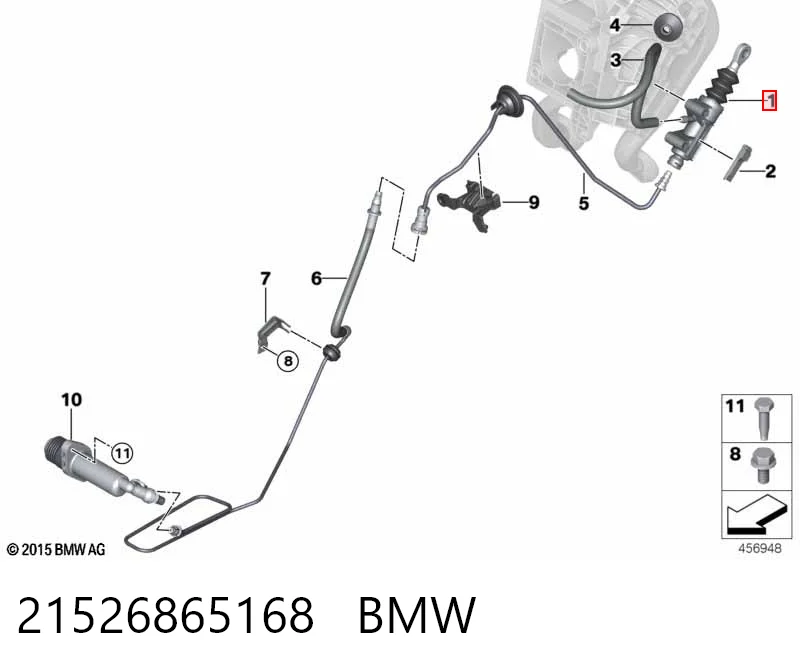 Циліндр зчеплення, головний на BMW X1  F48