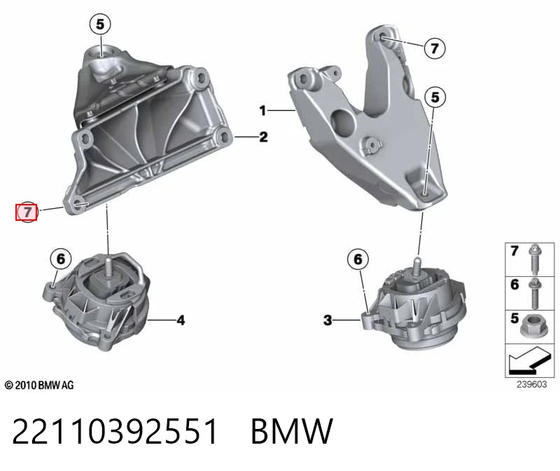 22110392551 BMW Болт кронштейна подушки двигуна