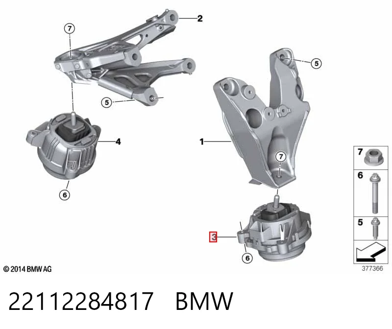 22112284817 BMW Ліва опора двигуна